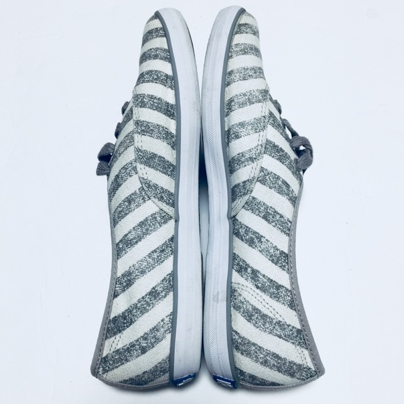 Keds | striped sneakers | gray/white | size 8. - Picture 6 of 8